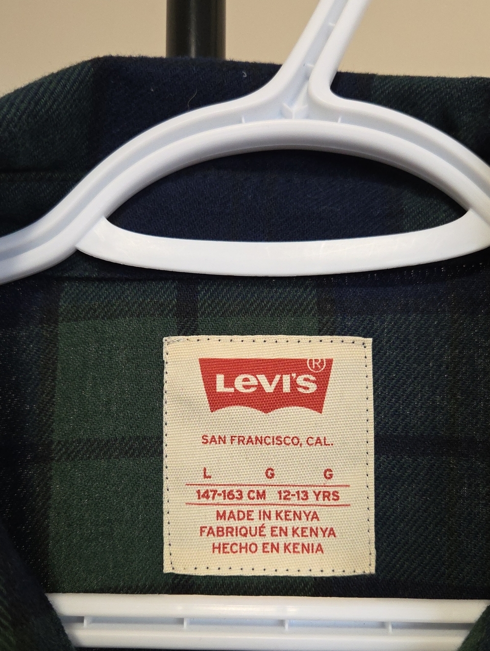 Levi's Green & Navy Plaid Button-Down Shirt - Picture 5 of 8
